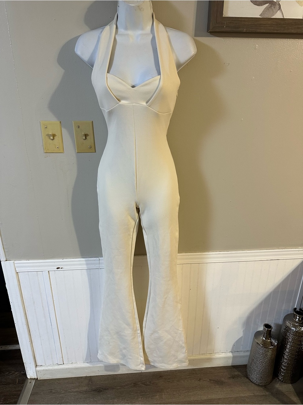 Zara Cream Halter Jumpsuit